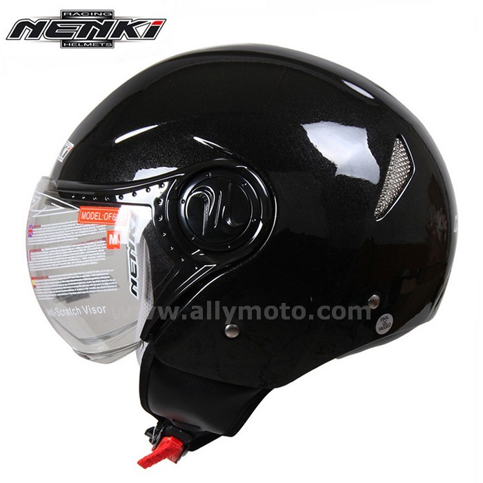 129 Nenki Vintage Style Open Face Helmet Men Women Cruiser Touring Chopper Scooter Street Clear Lens Shield@3